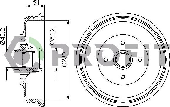 Profit 5020-0091 - Спирачен барабан vvparts.bg