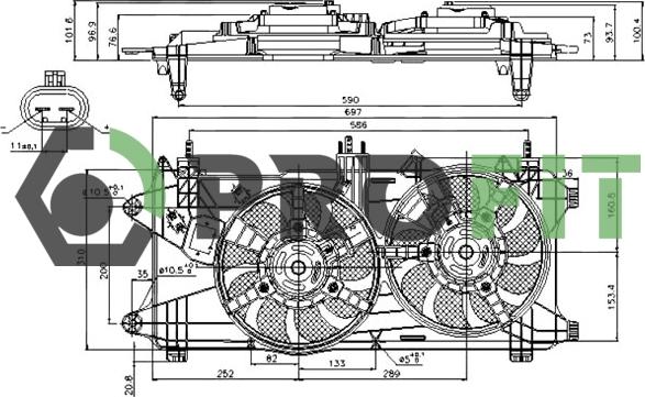 Profit 1850-0022 - Вентилатор, охлаждане на двигателя vvparts.bg
