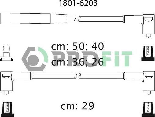 Profit 1801-6203 - Комплект запалителеи кабели vvparts.bg