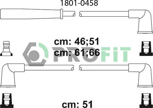 Profit 1801-0458 - Комплект запалителеи кабели vvparts.bg