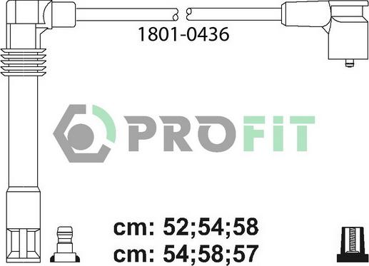 Profit 1801-0436 - Комплект запалителеи кабели vvparts.bg