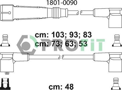 Profit 1801-0090 - Комплект запалителеи кабели vvparts.bg