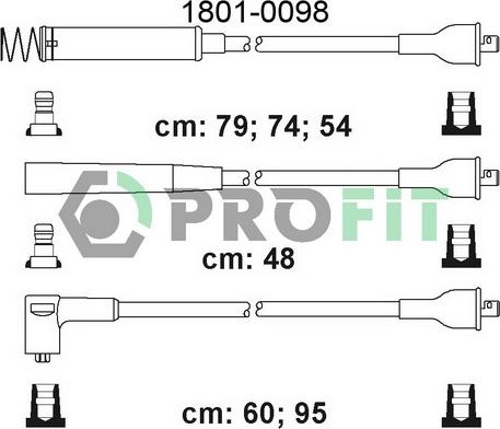 Profit 1801-0098 - Комплект запалителеи кабели vvparts.bg