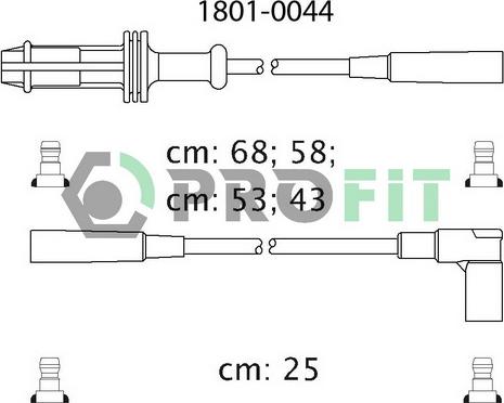 Profit 1801-0044 - Комплект запалителеи кабели vvparts.bg