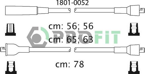 Profit 1801-0052 - Комплект запалителеи кабели vvparts.bg