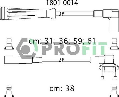 Profit 1801-0014 - Комплект запалителеи кабели vvparts.bg