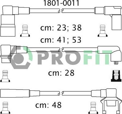 Profit 1801-0011 - Комплект запалителеи кабели vvparts.bg