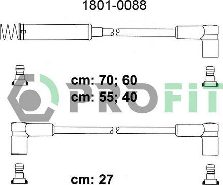 Profit 1801-0088 - Комплект запалителеи кабели vvparts.bg