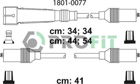 Profit 1801-0077 - Комплект запалителеи кабели vvparts.bg