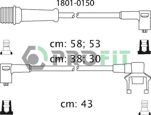 Profit 1801-0150 - Комплект запалителеи кабели vvparts.bg