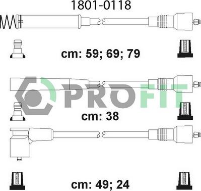 Profit 1801-0118 - Комплект запалителеи кабели vvparts.bg