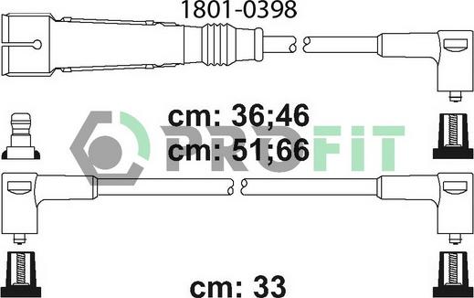 Profit 1801-0398 - Комплект запалителеи кабели vvparts.bg