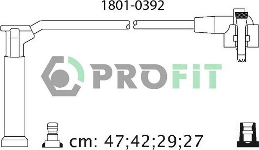 Profit 1801-0392 - Комплект запалителеи кабели vvparts.bg