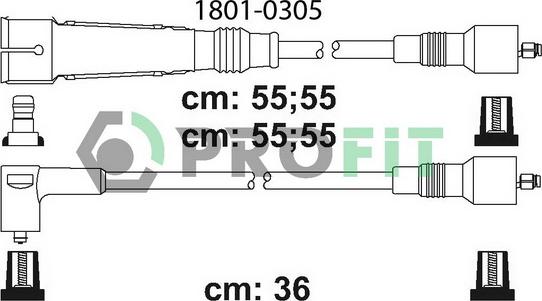 Profit 1801-0305 - Комплект запалителеи кабели vvparts.bg