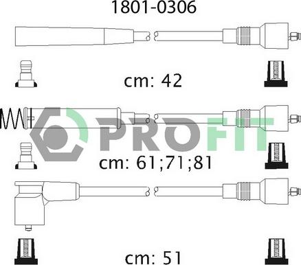 Profit 1801-0306 - Комплект запалителеи кабели vvparts.bg