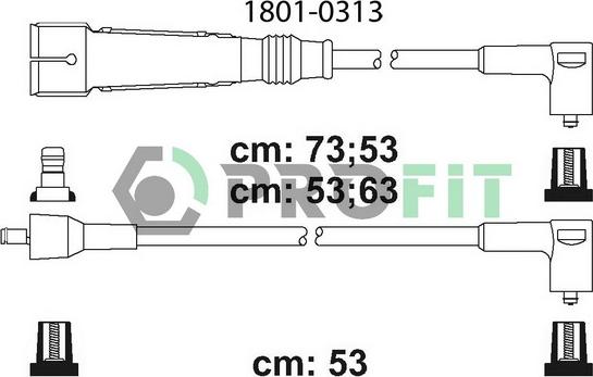 Profit 1801-0313 - Комплект запалителеи кабели vvparts.bg