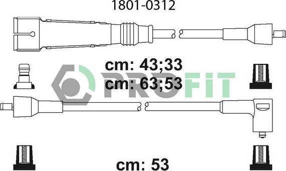 Profit 1801-0312 - Комплект запалителеи кабели vvparts.bg