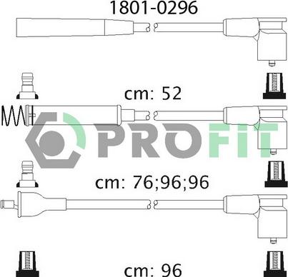 Profit 1801-0296 - Комплект запалителеи кабели vvparts.bg