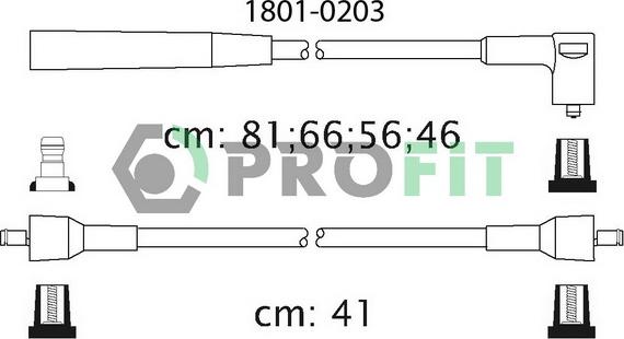 Profit 1801-0203 - Комплект запалителеи кабели vvparts.bg