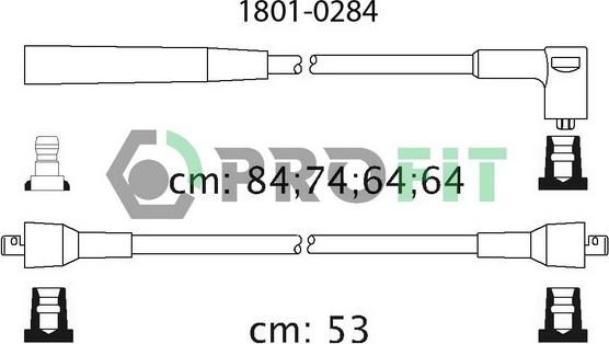 Profit 1801-0284 - Комплект запалителеи кабели vvparts.bg