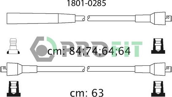 Profit 1801-0285 - Комплект запалителеи кабели vvparts.bg