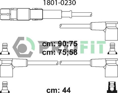 Profit 1801-0230 - Комплект запалителеи кабели vvparts.bg