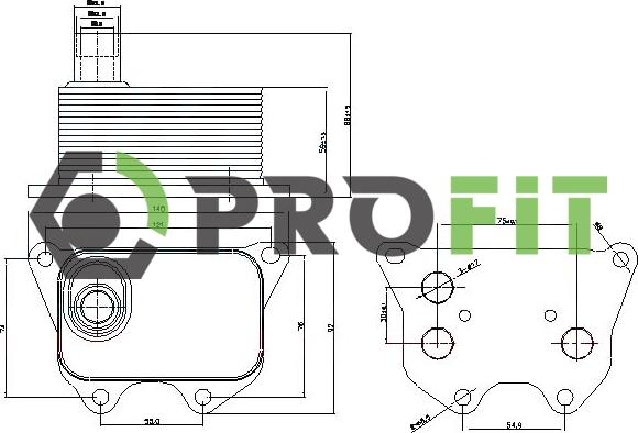 Profit 1745-0032 - Маслен радиатор, двигателно масло vvparts.bg