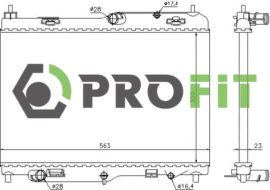 Profit 1740-0434 - Радиатор, охлаждане на двигателя vvparts.bg