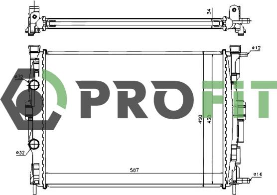 Profit 1740-0175 - Радиатор, охлаждане на двигателя vvparts.bg