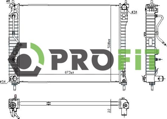 Profit 1740-0393 - Радиатор, охлаждане на двигателя vvparts.bg
