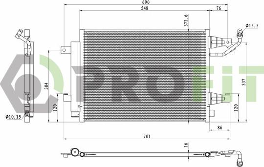 Profit 1770-0253 - Кондензатор, климатизация vvparts.bg