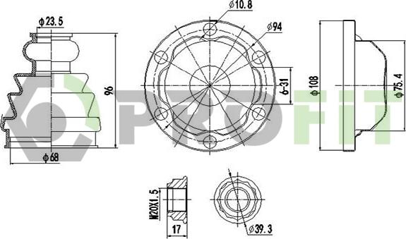 Profit 2810-0016 XLB - Маншон, полуоска vvparts.bg