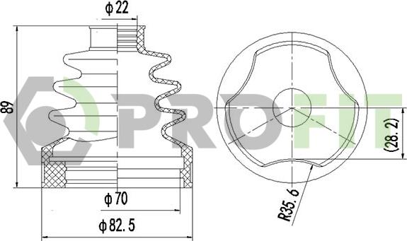 Profit 2810-0034 XLB - Маншон, полуоска vvparts.bg