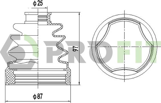 Profit 2810-0035 XLB - Маншон, полуоска vvparts.bg