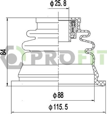 Profit 2810-0030 XLB - Маншон, полуоска vvparts.bg