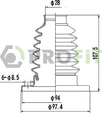 Profit 2810-0033 XLB - Маншон, полуоска vvparts.bg