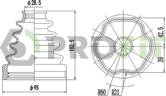 Profit 2810-0024 XLB - Маншон, полуоска vvparts.bg