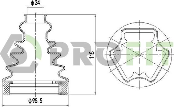 Profit 2810-0027 XLB - Маншон, полуоска vvparts.bg