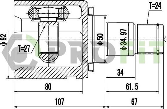 Profit 2810-2089 - Каре комплект, полуоска vvparts.bg