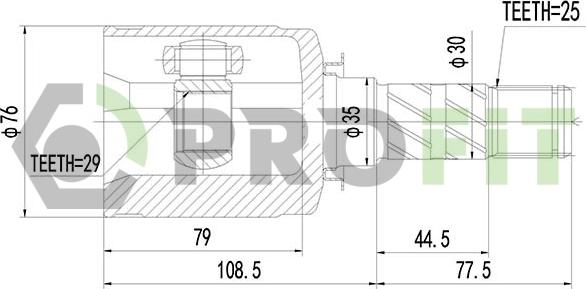 Profit 2810-2085 - Каре комплект, полуоска vvparts.bg