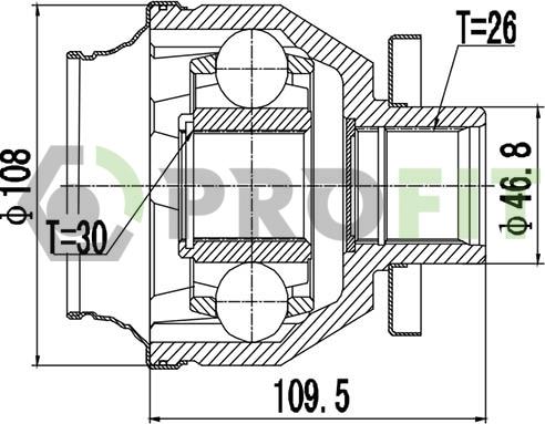 Profit 2810-2037 - Каре комплект, полуоска vvparts.bg