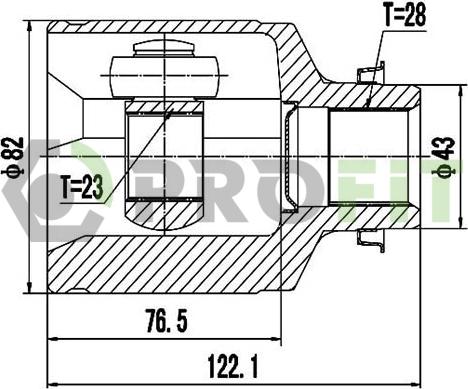 Profit 2810-2075 - Каре комплект, полуоска vvparts.bg