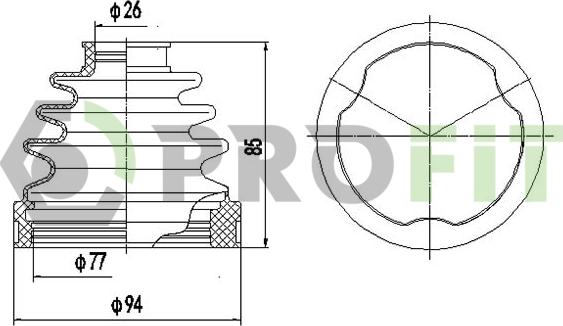 Profit 2710-0044 XLB - Маншон, полуоска vvparts.bg