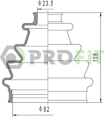 Profit 2710-0042 XLB - Маншон, полуоска vvparts.bg