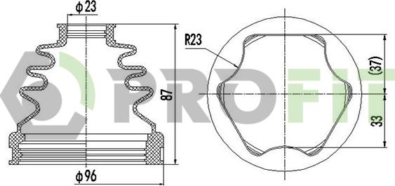 Profit 2710-0003 XLB - Маншон, полуоска vvparts.bg