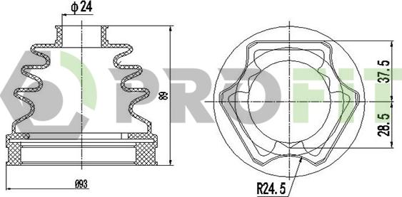 Profit 2710-0019 XLB - Маншон, полуоска vvparts.bg