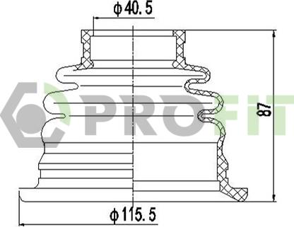 Profit 2710-0015 XLB - Маншон, полуоска vvparts.bg