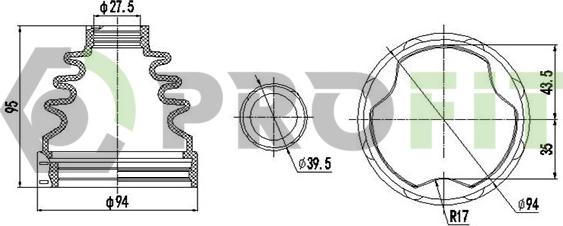 Profit 2710-0018 XLB - Маншон, полуоска vvparts.bg