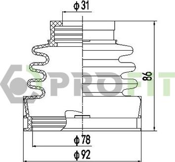 Profit 2710-0030 XLB - Маншон, полуоска vvparts.bg