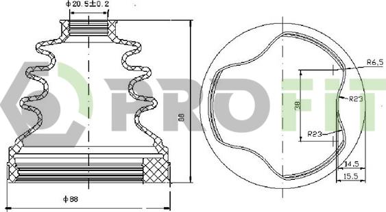 Profit 2710-0024 XLB - Маншон, полуоска vvparts.bg